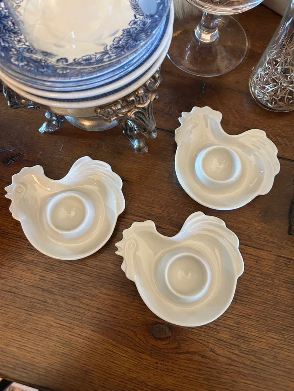 Vintage Ceramic Rooster Egg Cups